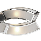 M0388 Duna E27 Rectangular Pendant 2 Arm 6 Light E27 Polished Chrome/White Acrylic