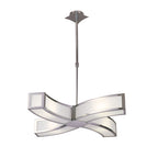 M0390 Duna E27 Pendant 4 Light L1 Curved Polished Chrome/White Acrylic