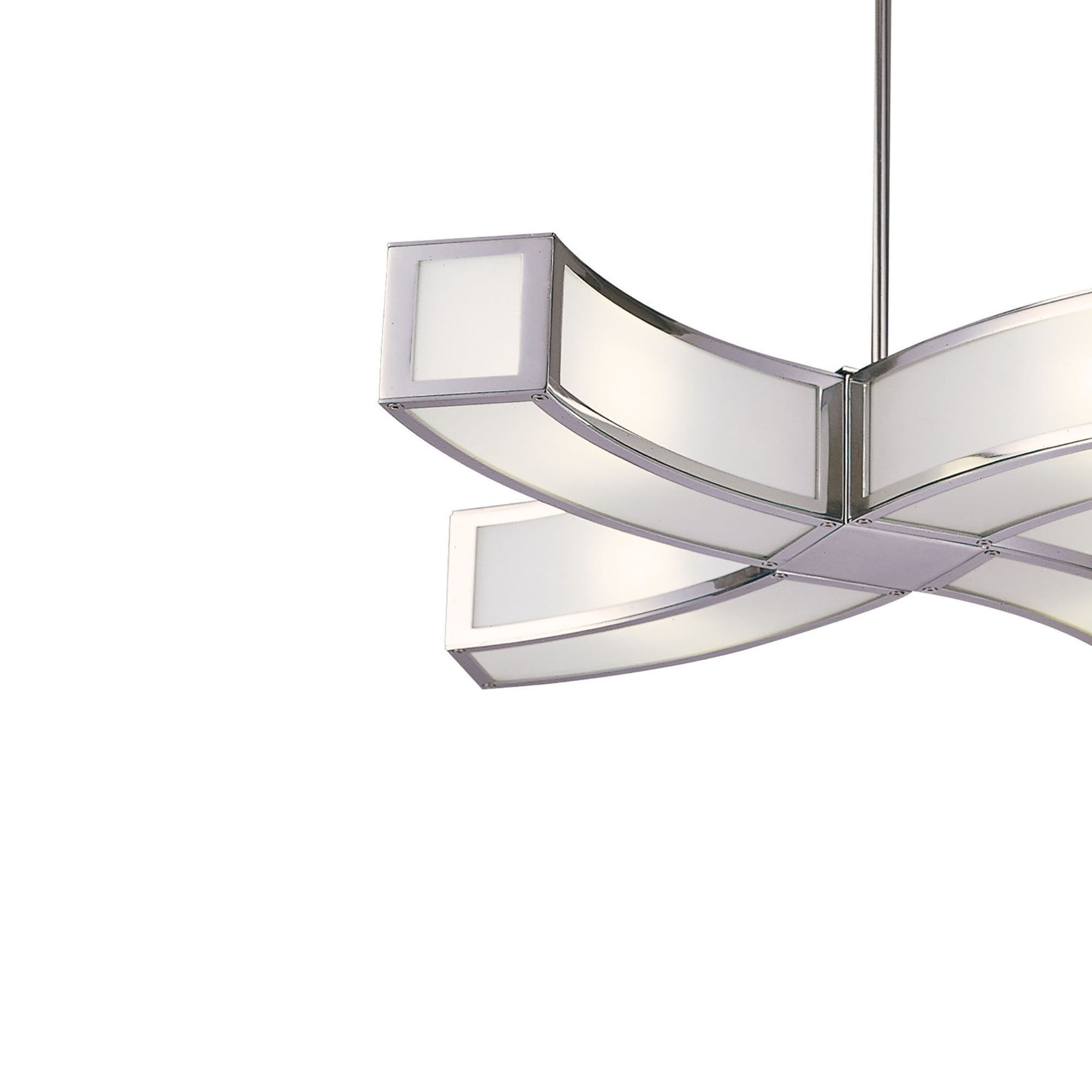 M0390 Duna E27 Pendant 4 Light L1 Curved Polished Chrome/White Acrylic