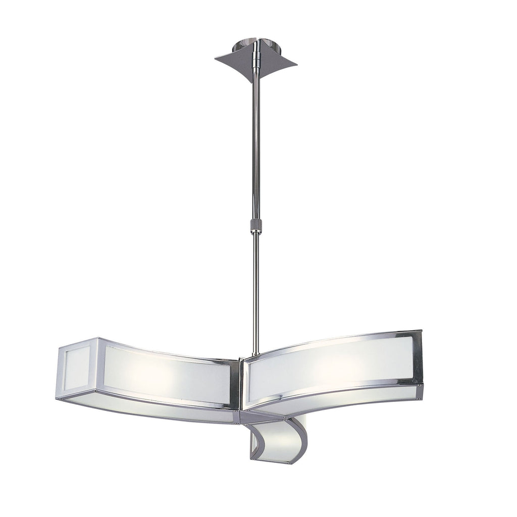M0391 Duna E27 Pendant 3 Light L1 Polished Chrome/White Acrylic