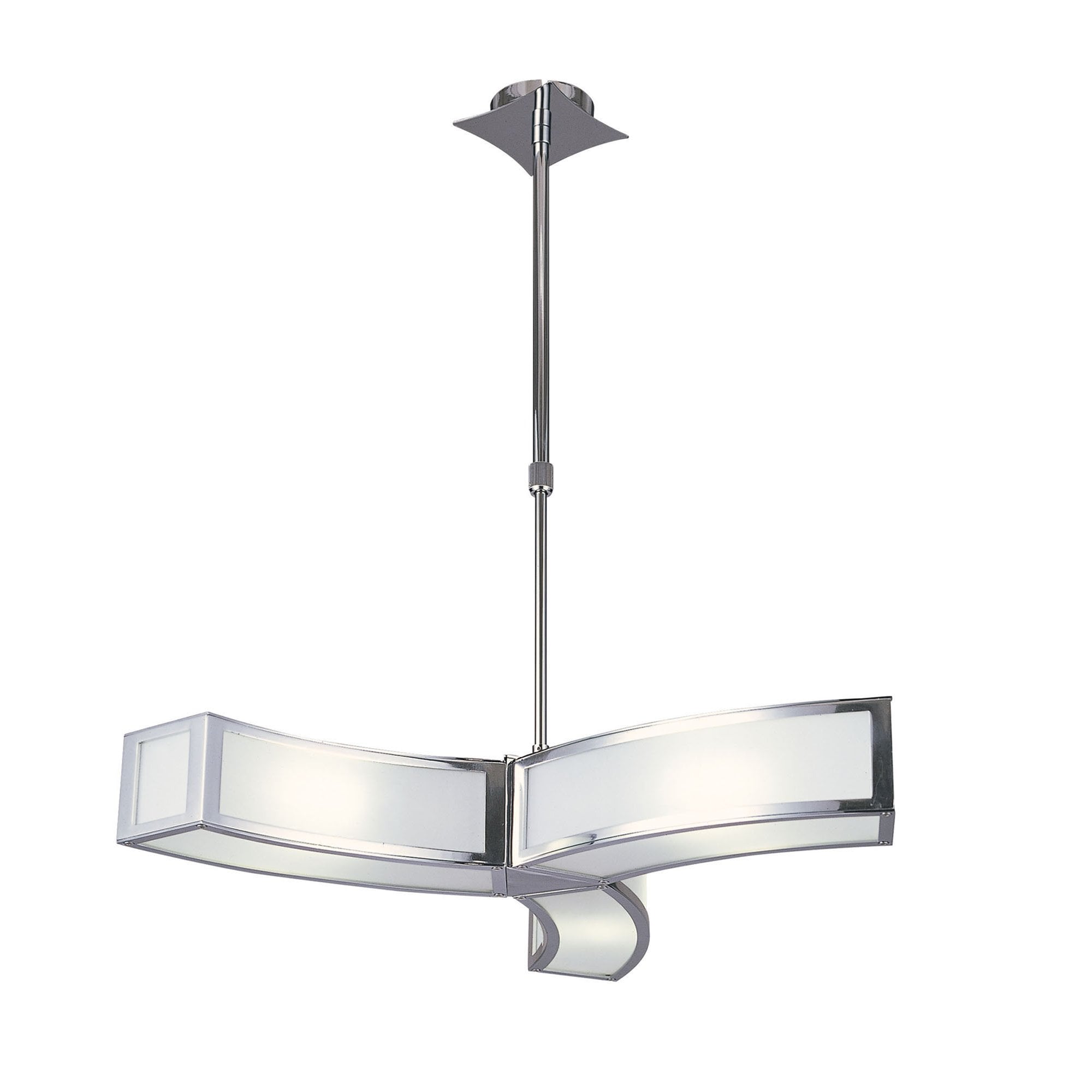 M0391 Duna E27 Pendant 3 Light L1 Polished Chrome/White Acrylic