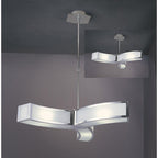 M0391 Duna E27 Pendant 3 Light L1 Polished Chrome/White Acrylic