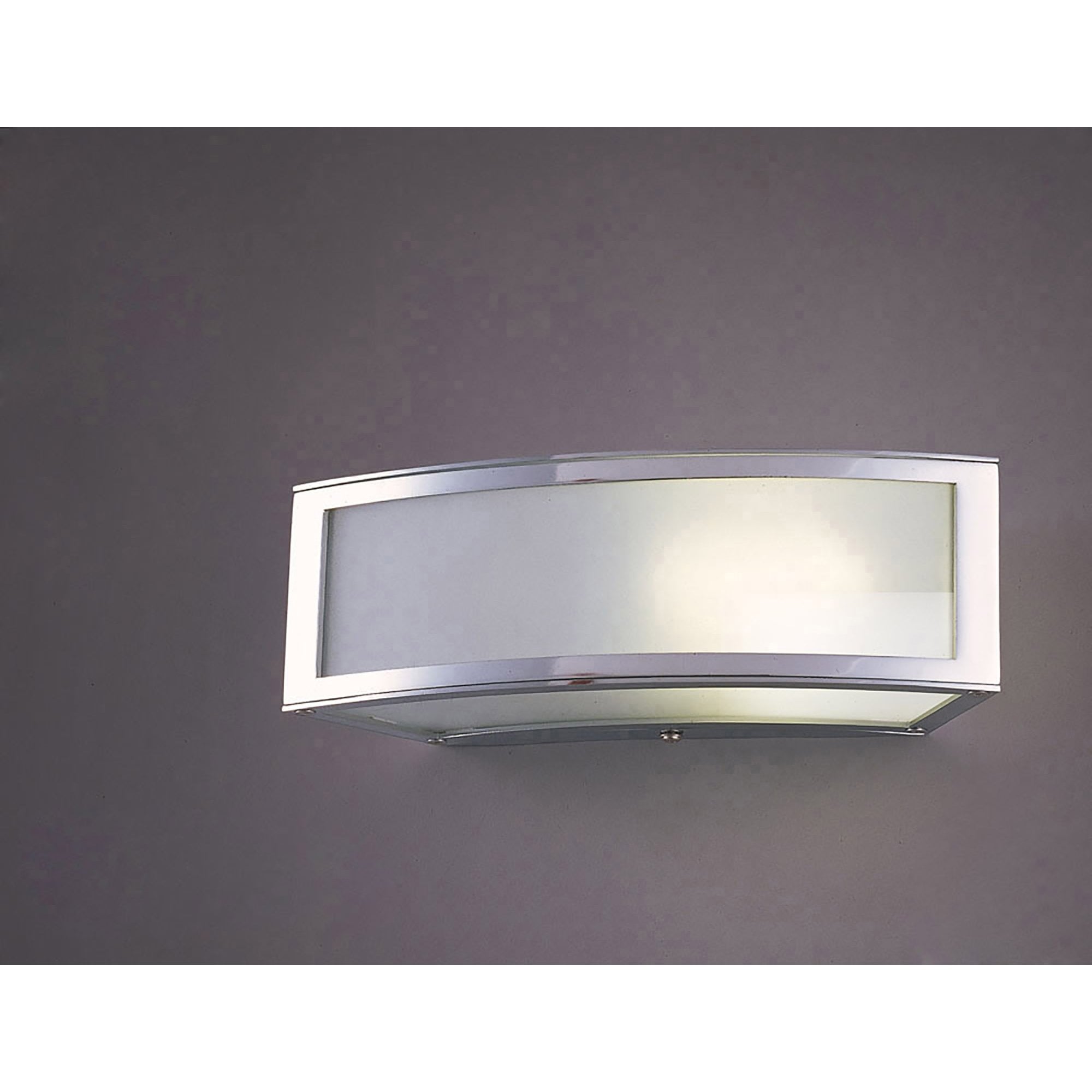 M0393 Duna E27 Wall Lamp 1 Light E27 Polished Chrome/White Acrylic