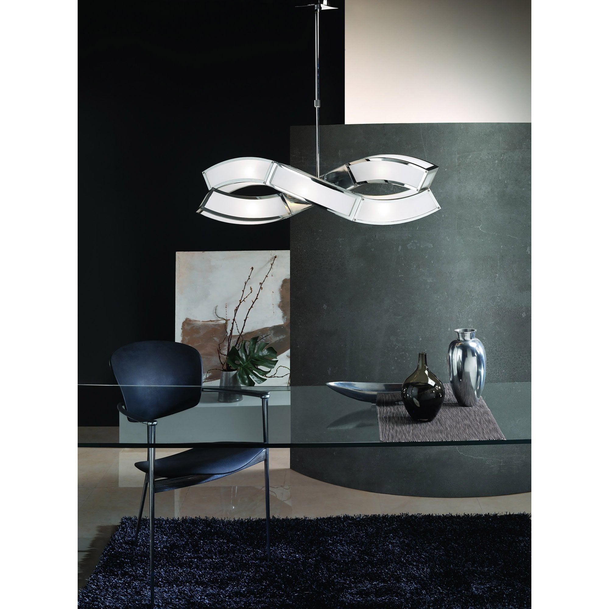 M0393 Duna E27 Wall Lamp 1 Light E27 Polished Chrome/White Acrylic