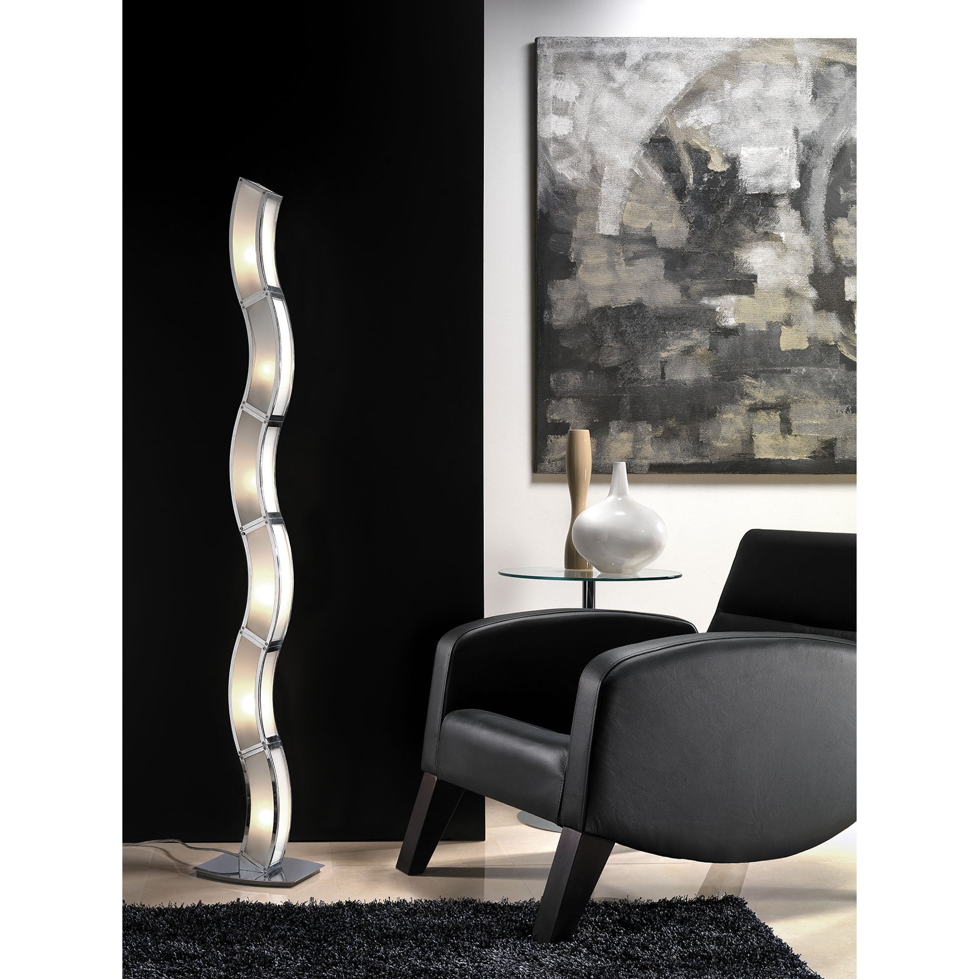 M0393 Duna E27 Wall Lamp 1 Light E27 Polished Chrome/White Acrylic