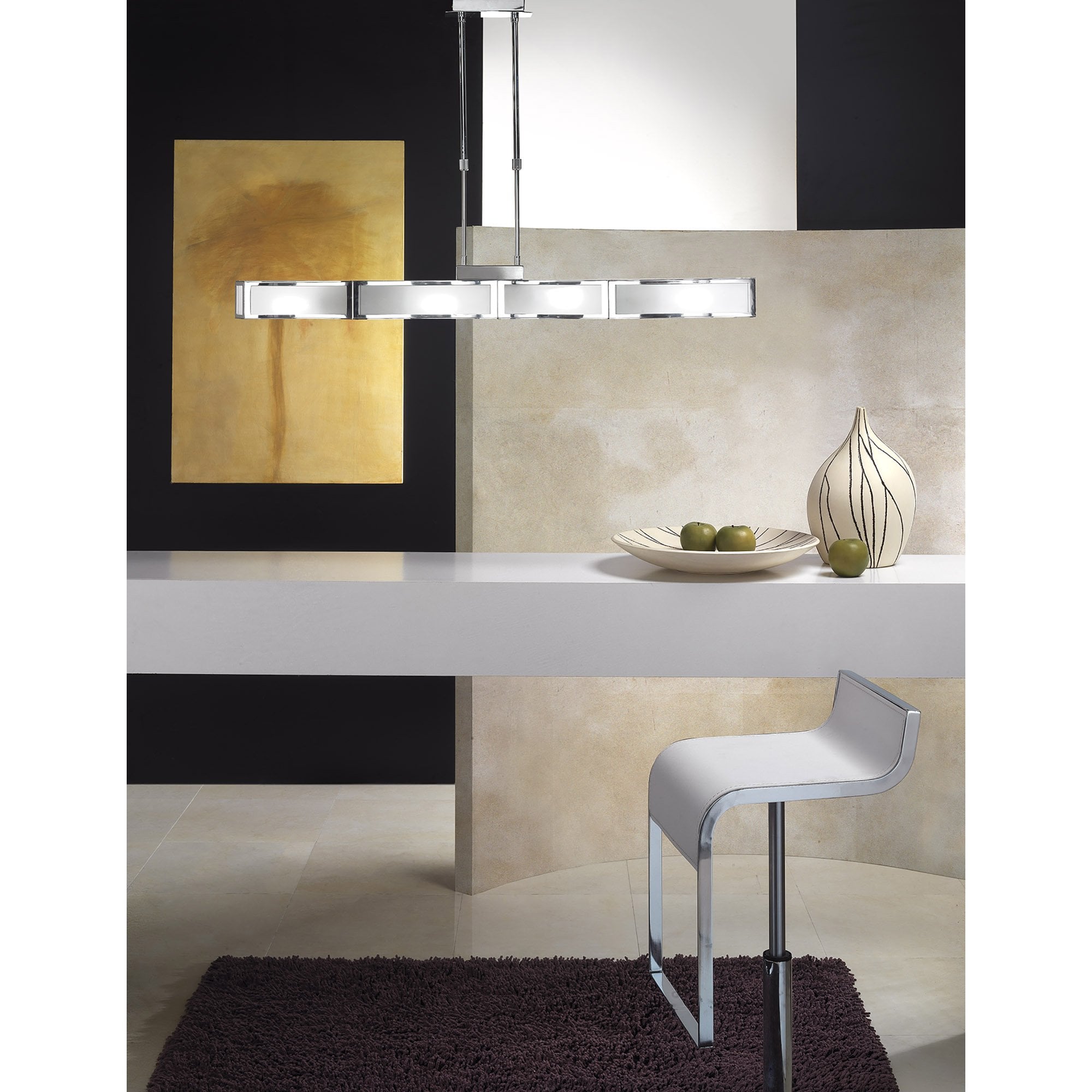 M0394 Duna E27 Wall Lamp 2 Light E27 Polished Chrome/White Acrylic