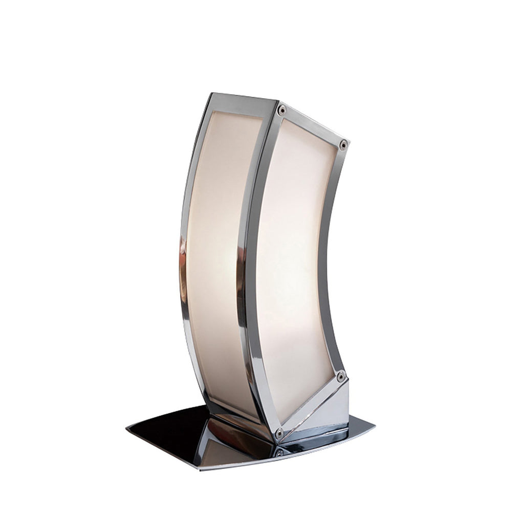 M0395 Duna E27 Table Lamp 1 Light E27 Polished Chrome/White Acrylic