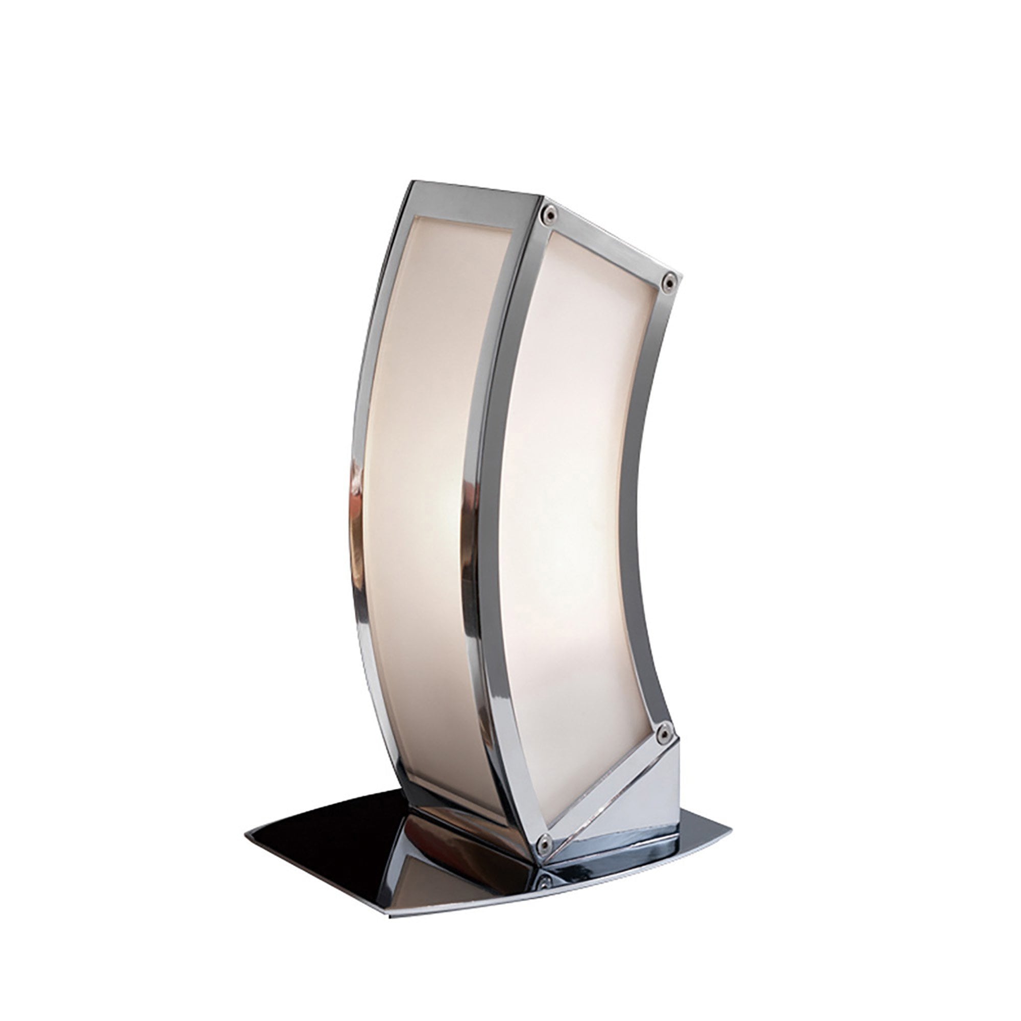 M0395 Duna E27 Table Lamp 1 Light E27 Polished Chrome/White Acrylic