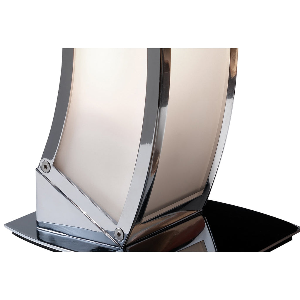 M0395 Duna E27 Table Lamp 1 Light E27 Polished Chrome/White Acrylic