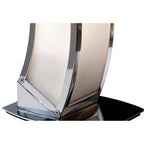 M0395 Duna E27 Table Lamp 1 Light E27 Polished Chrome/White Acrylic