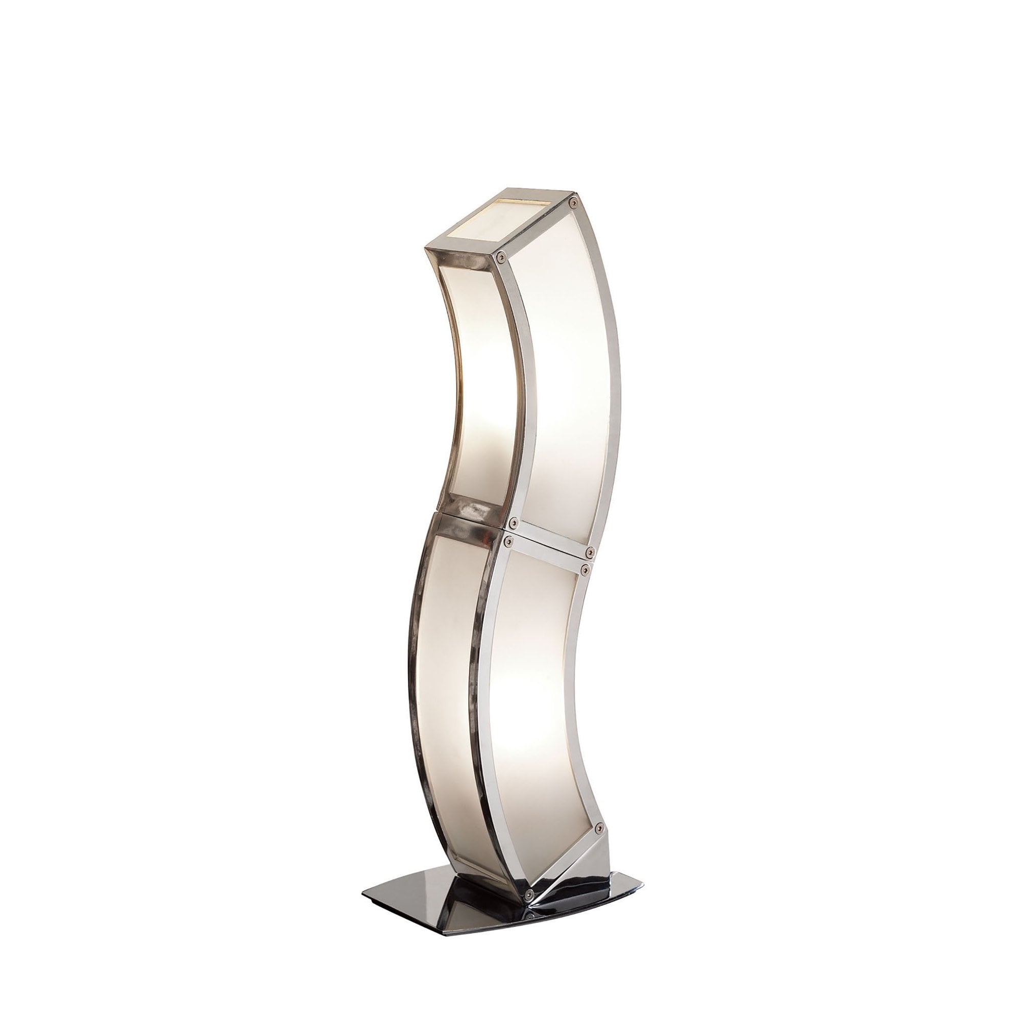 M0396 Duna E27 Table Lamp 2 Light E27 Polished Chrome/White Acrylic
