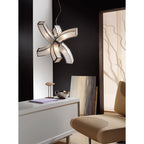 M0398 Duna E27 Pendant 6 arms 6 Light E27 Polished Chrome/White Acrylic