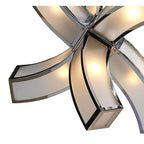 M0398 Duna E27 Pendant 6 arms 6 Light E27 Polished Chrome/White Acrylic