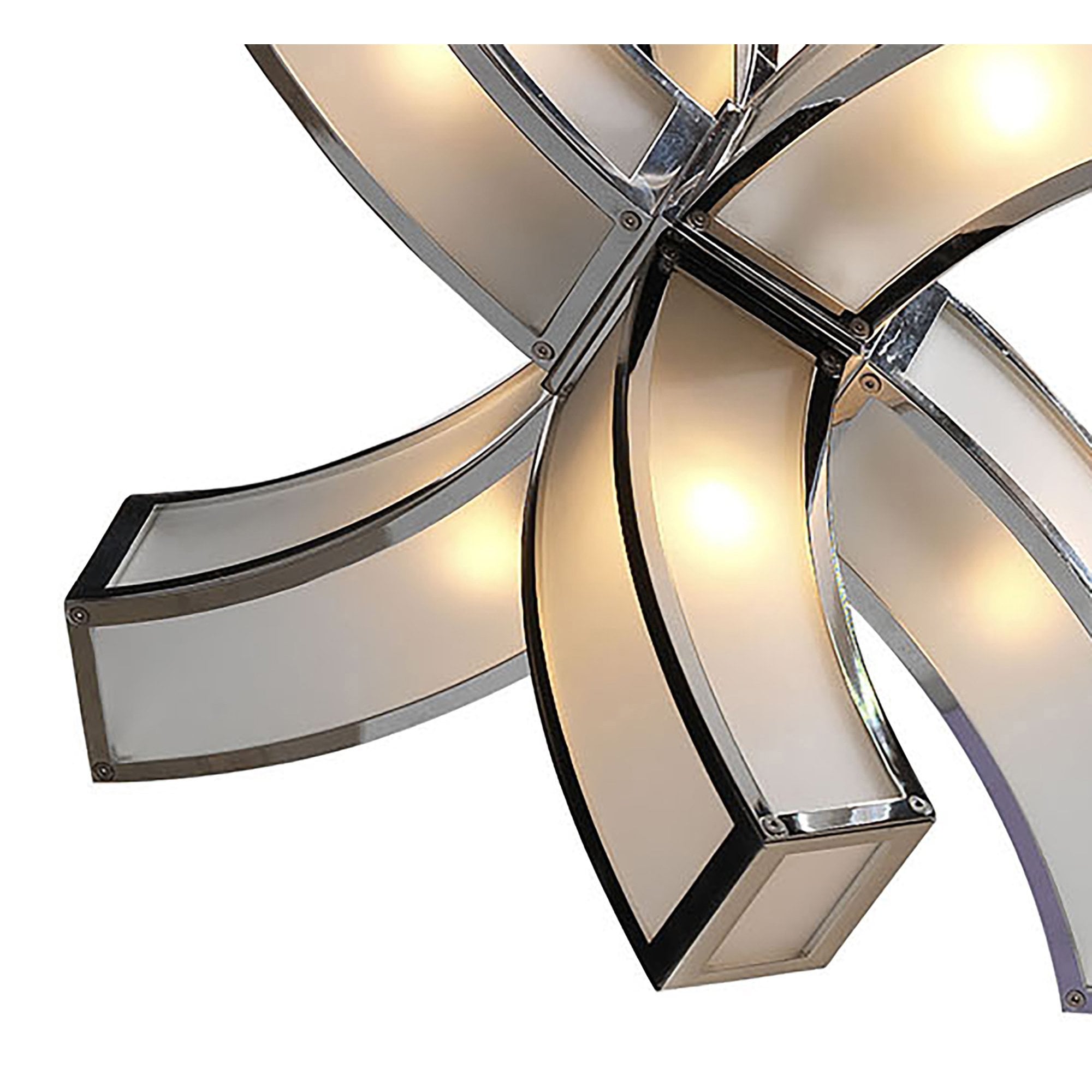 M0398 Duna E27 Pendant 6 arms 6 Light E27 Polished Chrome/White Acrylic