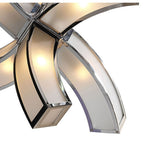 M0398 Duna E27 Pendant 6 arms 6 Light E27 Polished Chrome/White Acrylic