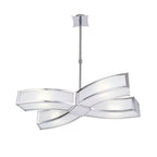 M0404 Duna Rectangular Telescopic Convertible To Semi Flush 4 Light E27 Polished Chrome/White Acrylic
