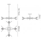M1453 Eclipse Telescopic Convertible To Semi Flush 4 Light G9 Polished Chrome