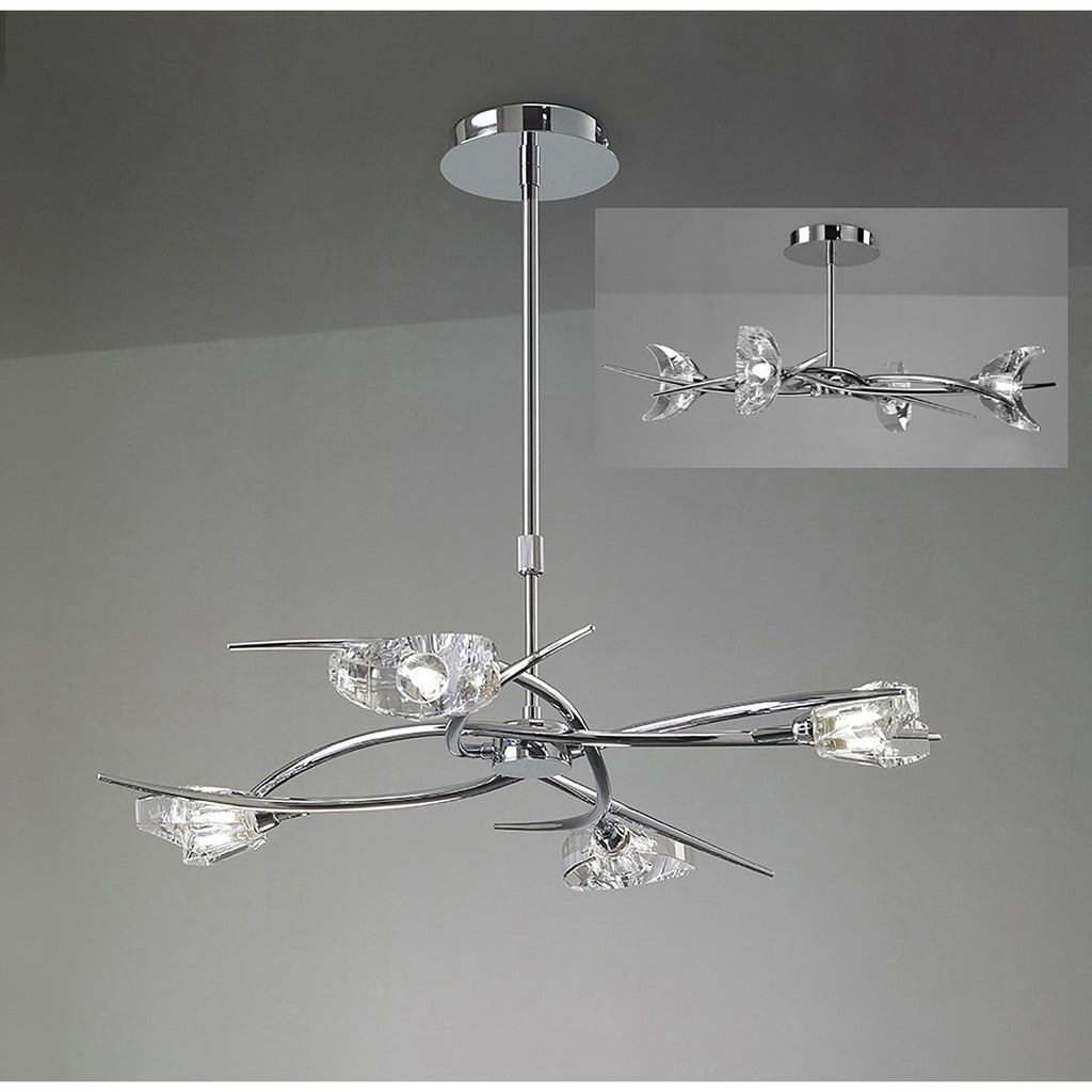 M1453 Eclipse Telescopic Convertible To Semi Flush 4 Light G9 Polished Chrome