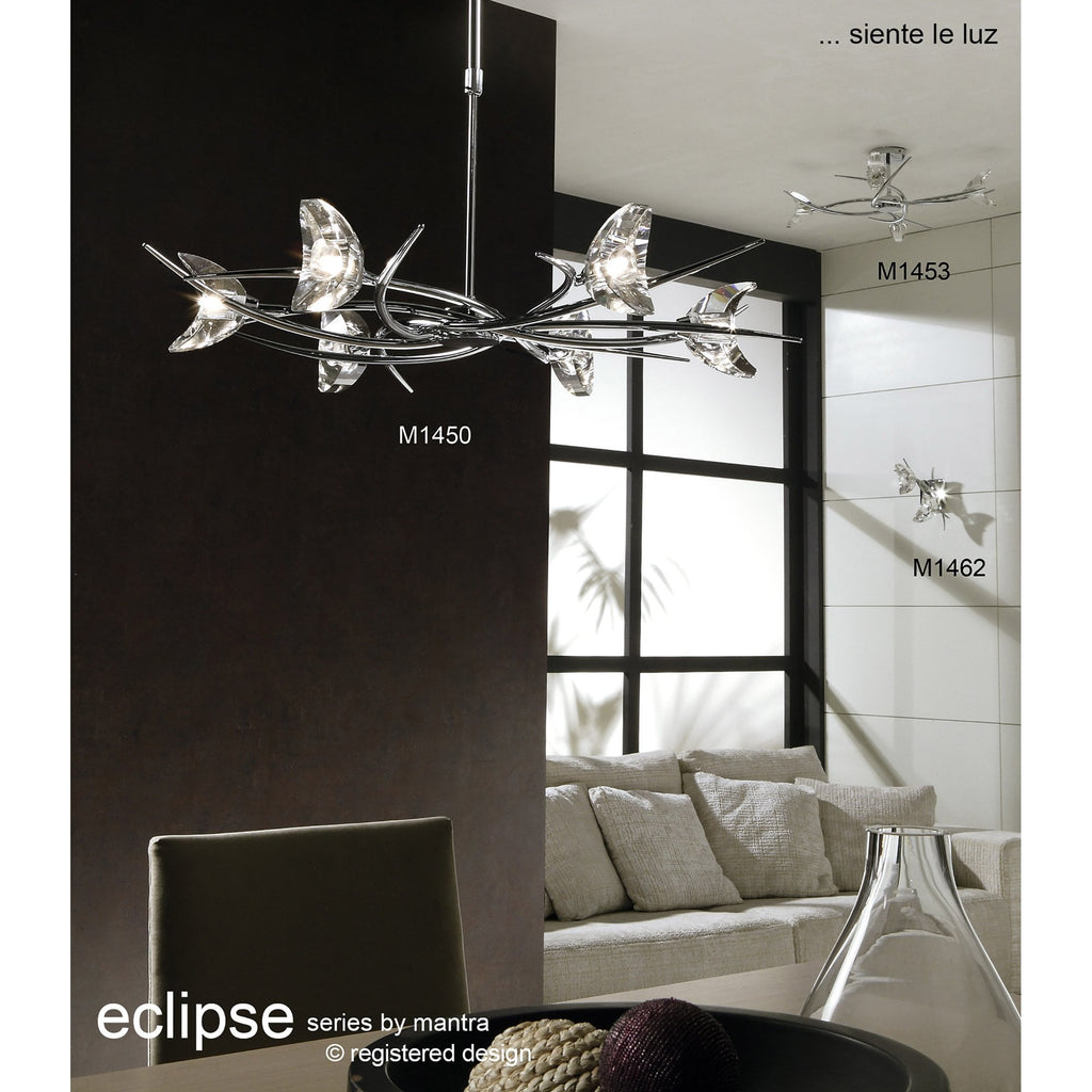 M1453 Eclipse Telescopic Convertible To Semi Flush 4 Light G9 Polished Chrome