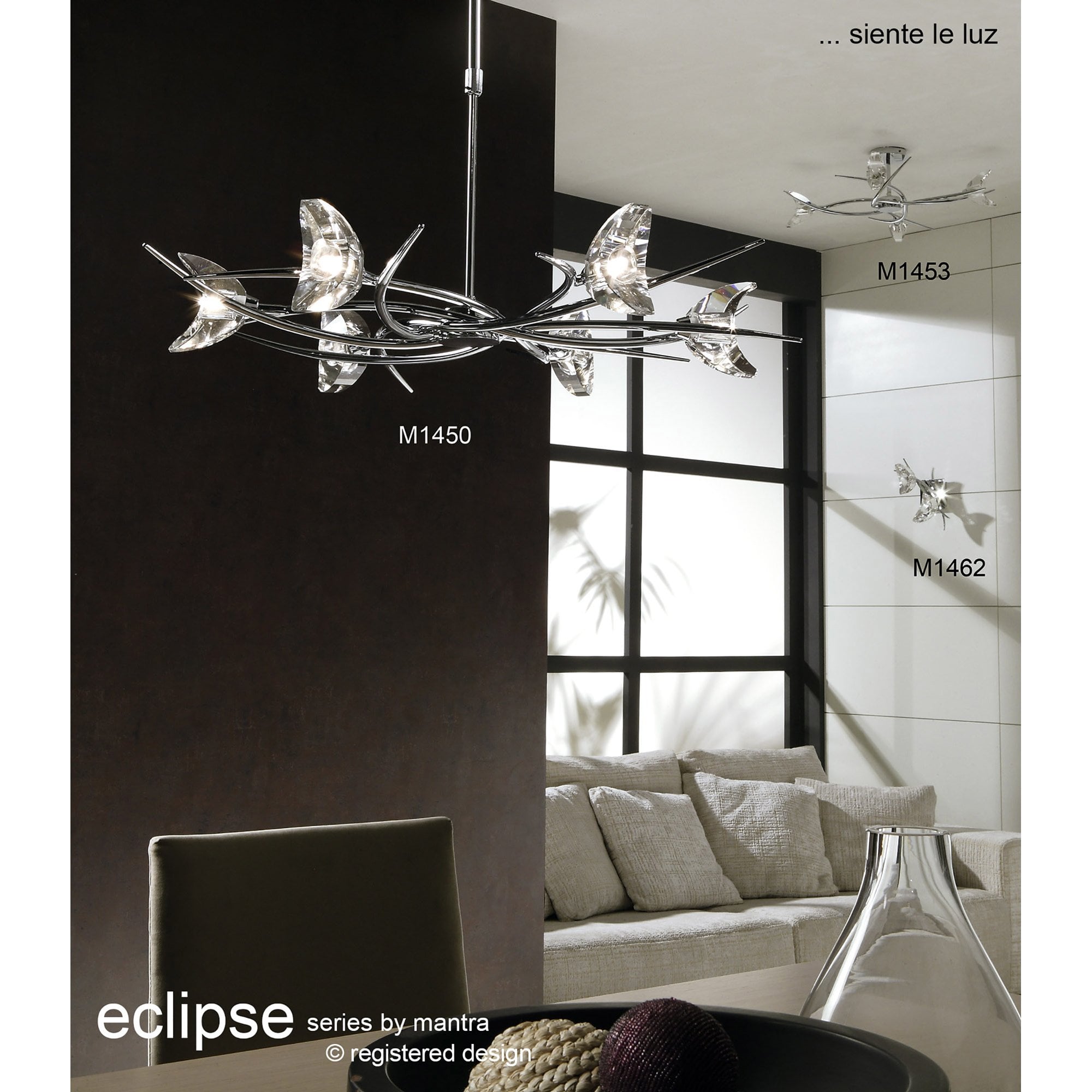 M1453 Eclipse Telescopic Convertible To Semi Flush 4 Light G9 Polished Chrome