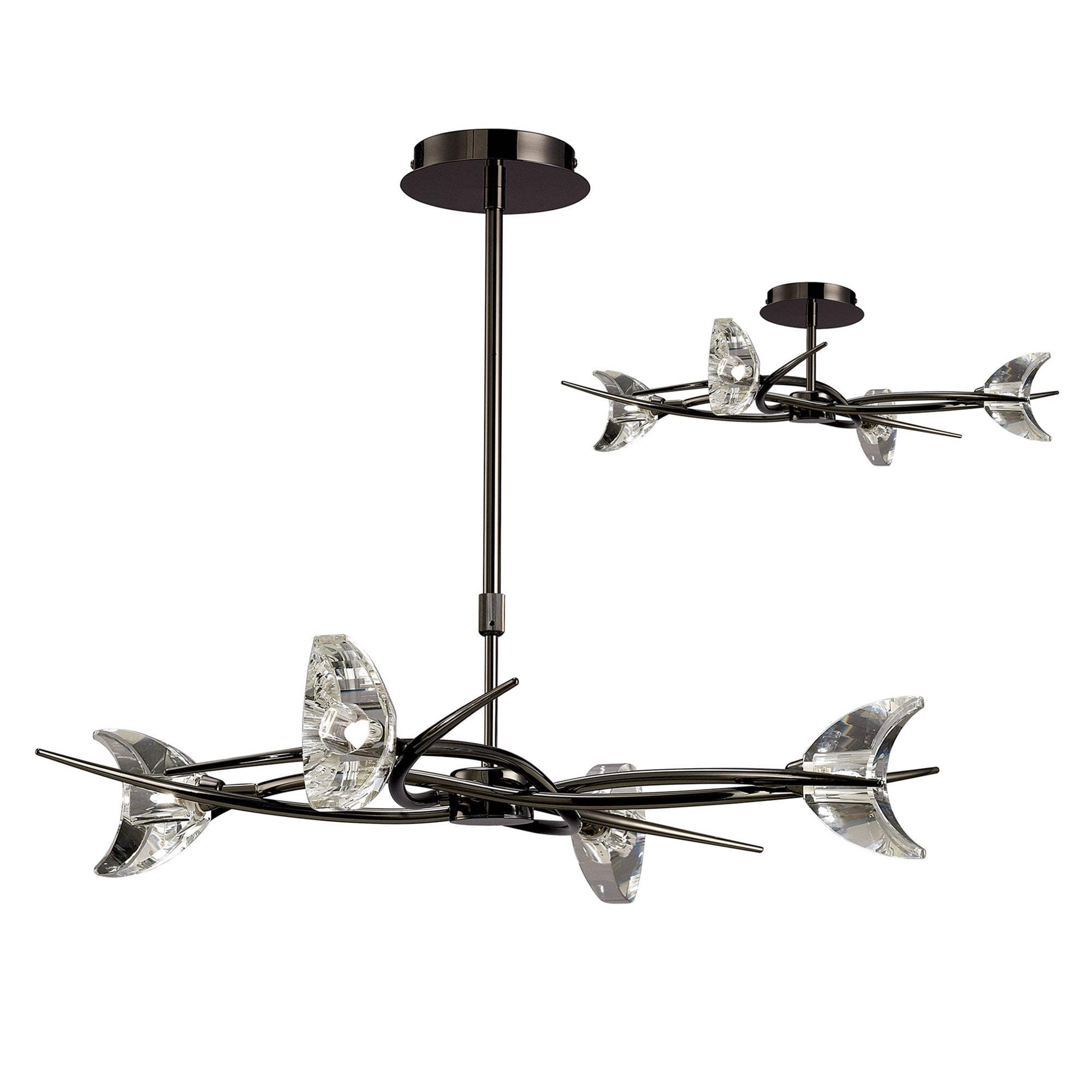 M1453BC Eclipse Telescopic Convertible To Semi Flush 4 Light G9 Black Chrome