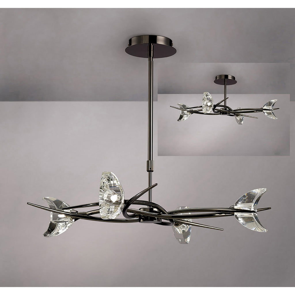 M1453BC Eclipse Telescopic Convertible To Semi Flush 4 Light G9 Black Chrome