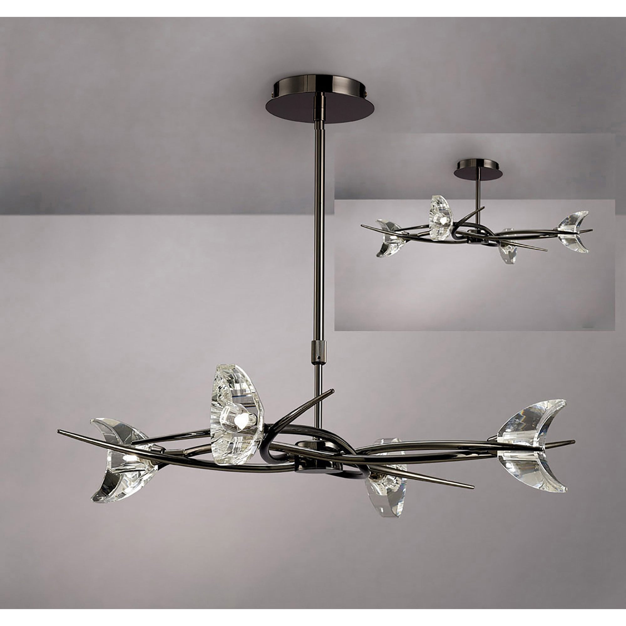 M1453BC Eclipse Telescopic Convertible To Semi Flush 4 Light G9 Black Chrome