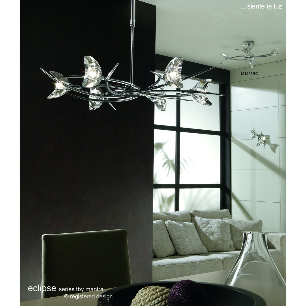 M1453BC Eclipse Telescopic Convertible To Semi Flush 4 Light G9 Black Chrome
