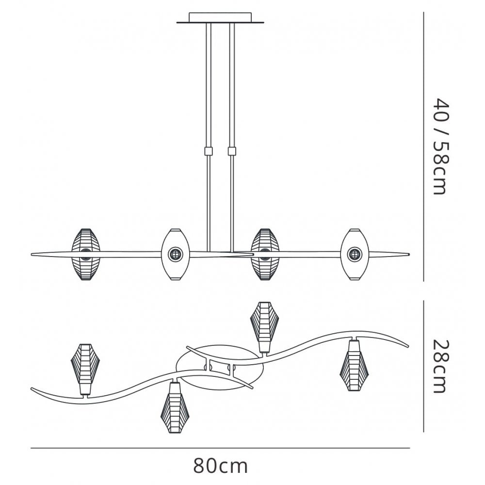 M1456 Eclipse Linear Telescopic 4 Light G9 Bar Polished Chrome