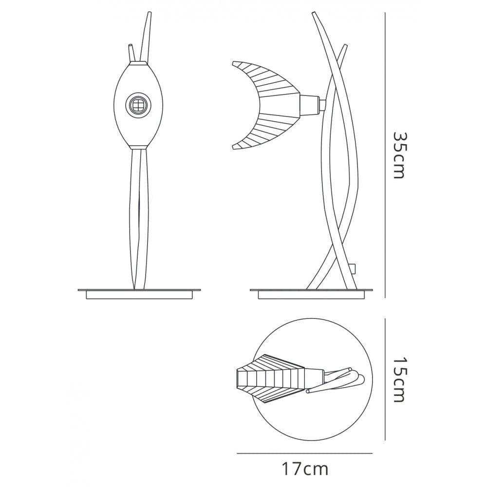 M1459BC Eclipse Tall Table Lamp 1 Light G9 Black Chrome