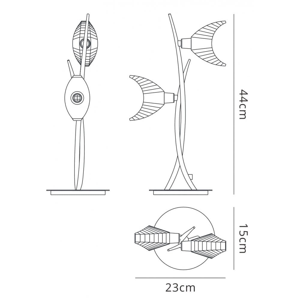 M1460 Eclipse Table Lamp 2 Light G9 Polished Chrome