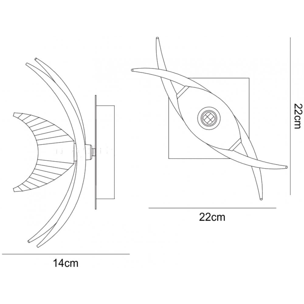 M1461BC/S Eclipse Wall Lamp Switched 1 Light G9 Black Chrome