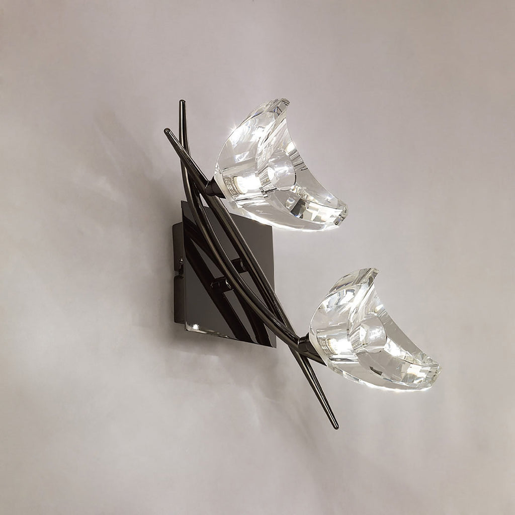 M1462BC/S Eclipse Wall Lamp Switched 2 Light G9 Black Chrome