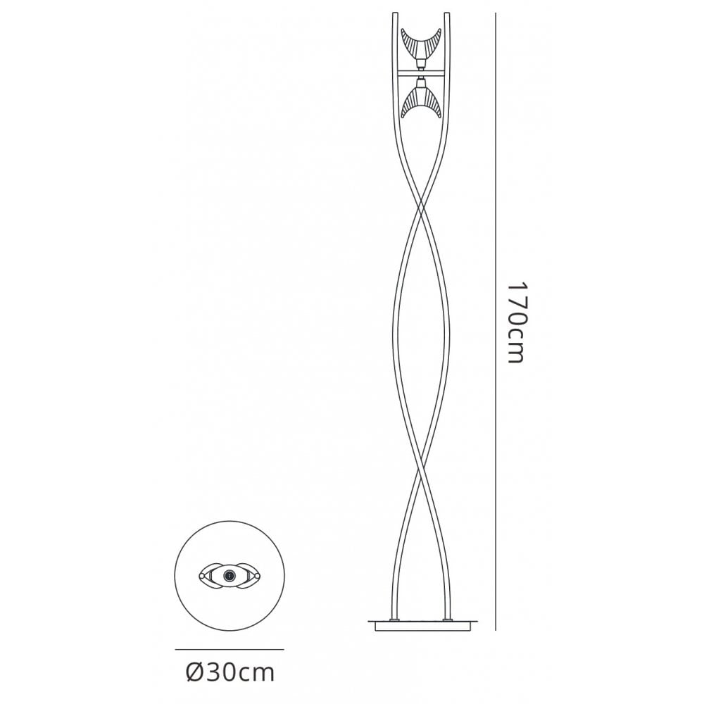 M1463 Eclipse Floor Lamp 2 Light G9 Polished Chrome