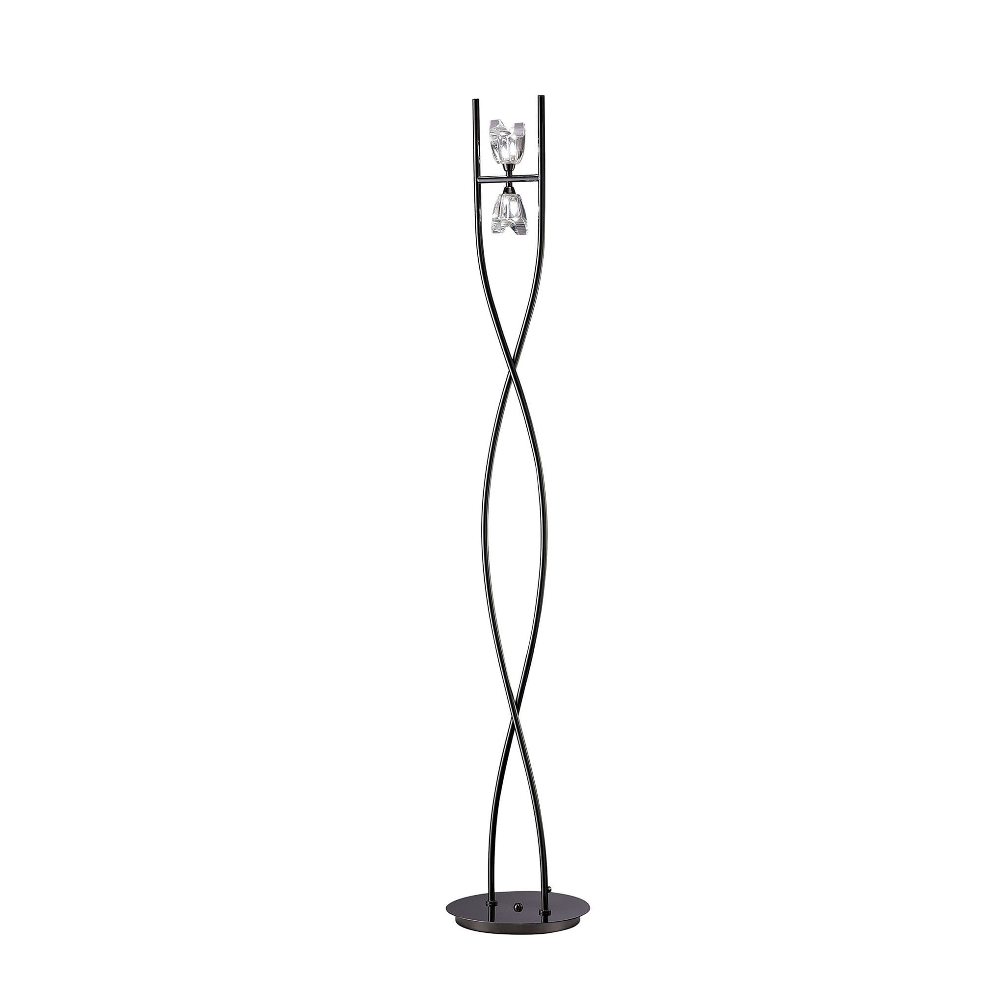 M1463BC Eclipse Floor Lamp 2 Light G9 Black Chrome