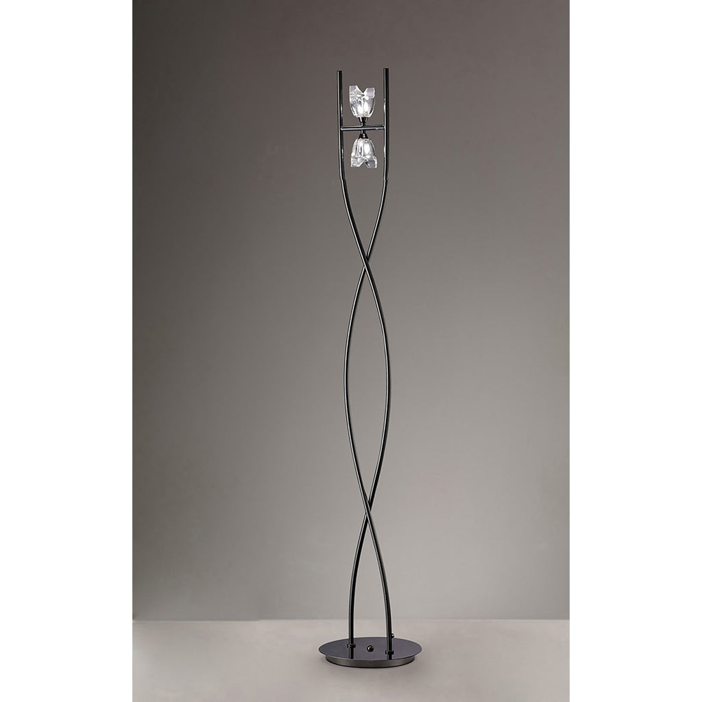 M1463BC Eclipse Floor Lamp 2 Light G9 Black Chrome