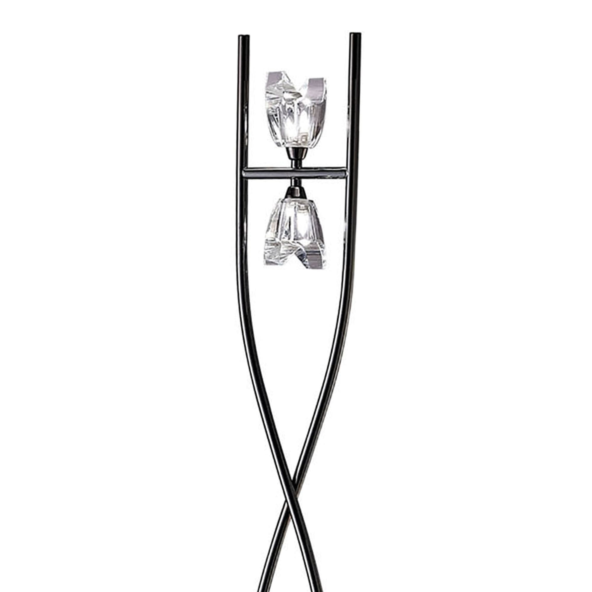 M1463BC Eclipse Floor Lamp 2 Light G9 Black Chrome