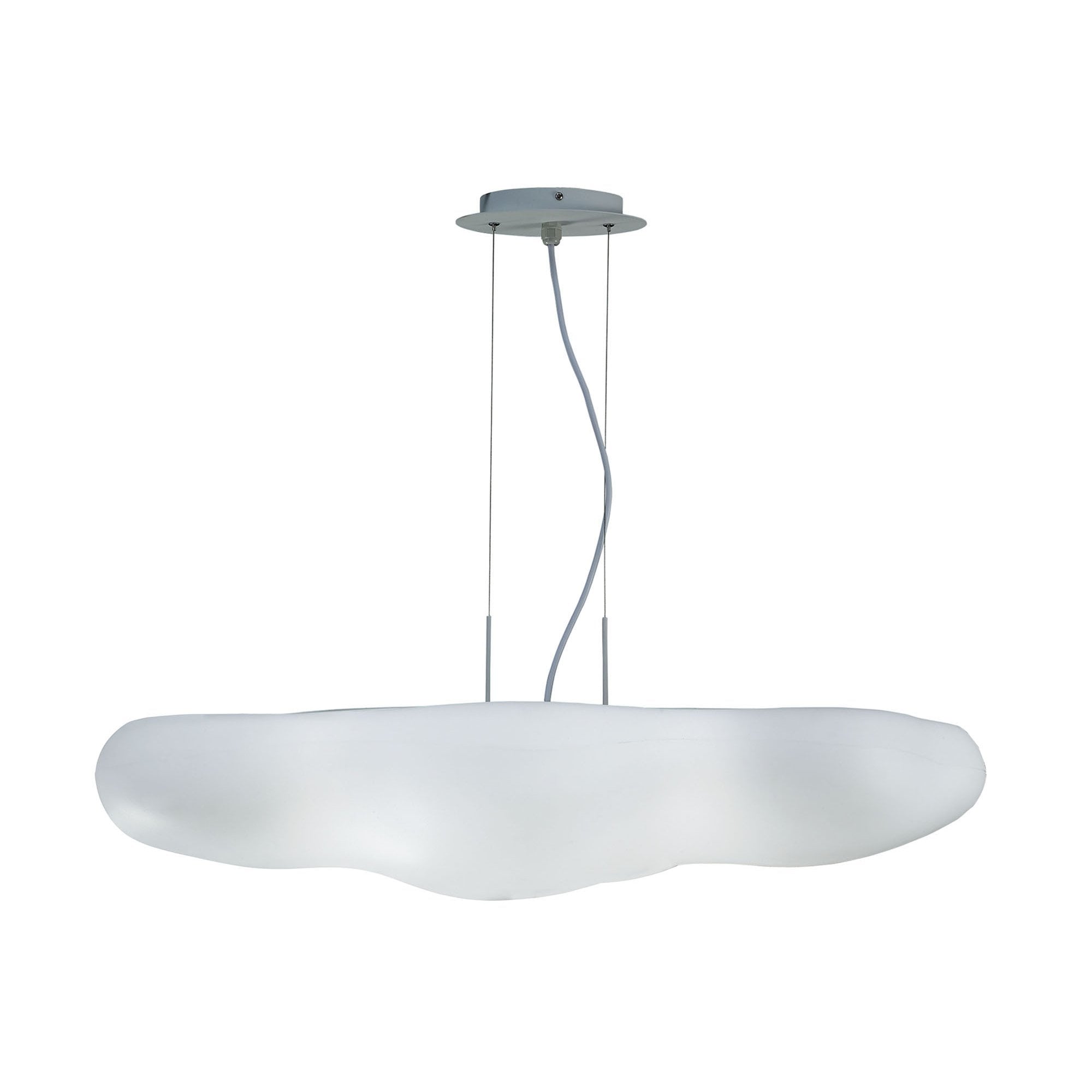 M1880 Eos Outdoor Rectangular Pendant 6 Light E27 Matt White/Opal White
