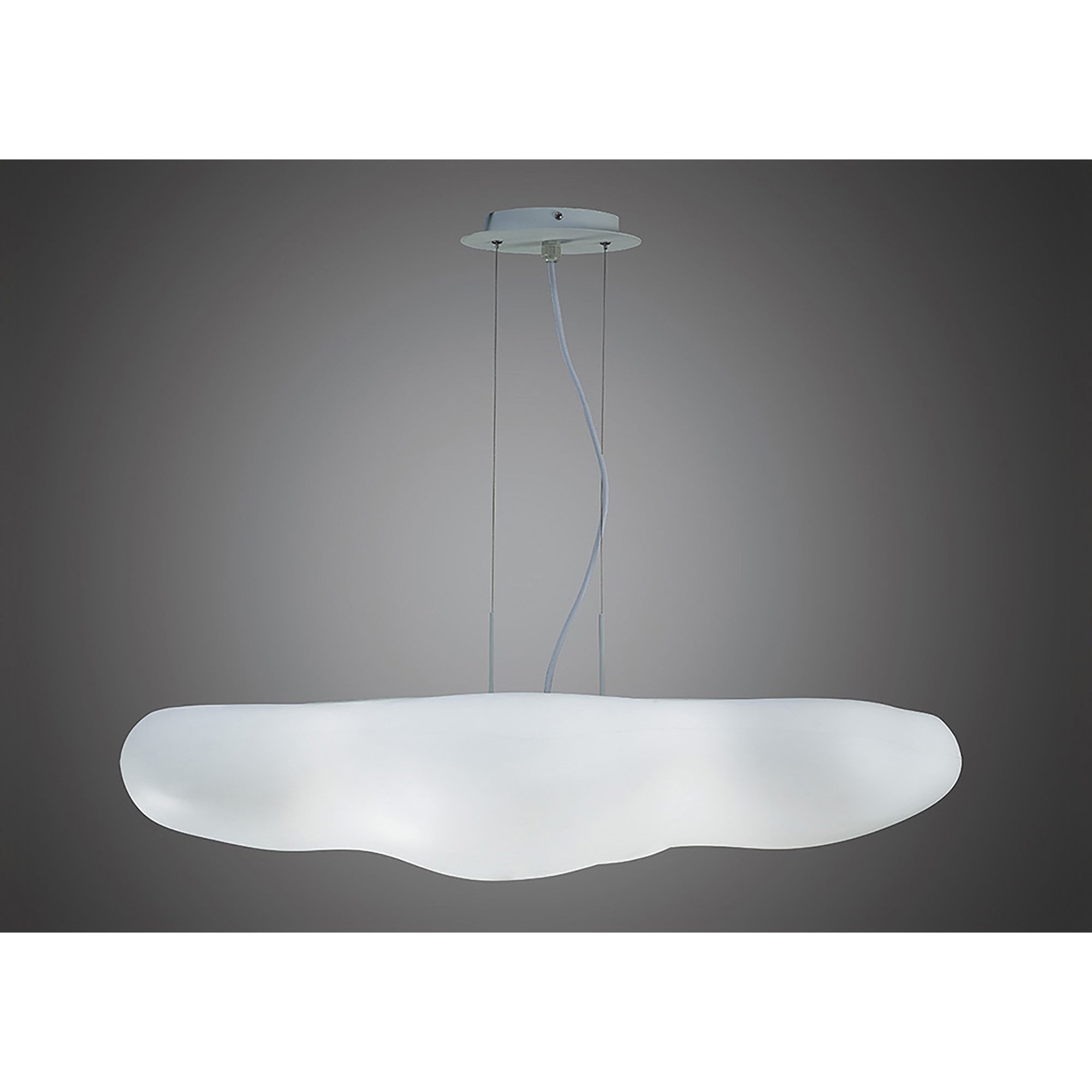 M1880 Eos Outdoor Rectangular Pendant 6 Light E27 Matt White/Opal White