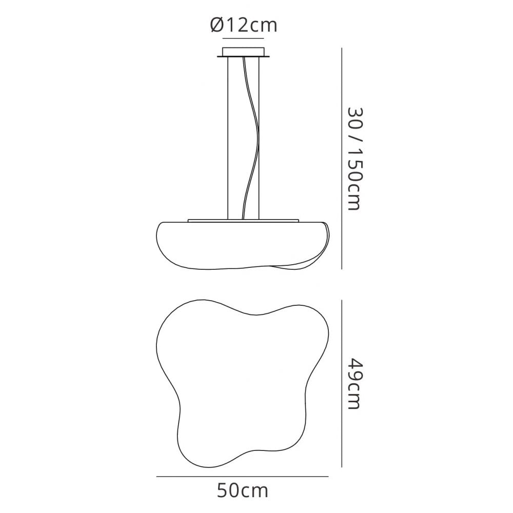 M1883 Eos Outdoor Pendant 4 Light E27 Matt White/Opal White