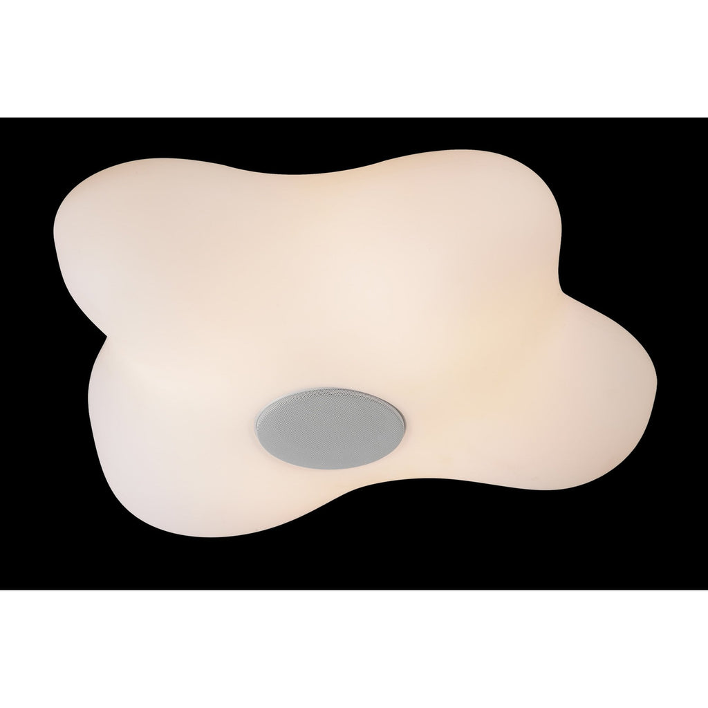 M5874 Eos Music Speaker Flush Ceiling 4 Light E27 Outdoor Opal White
