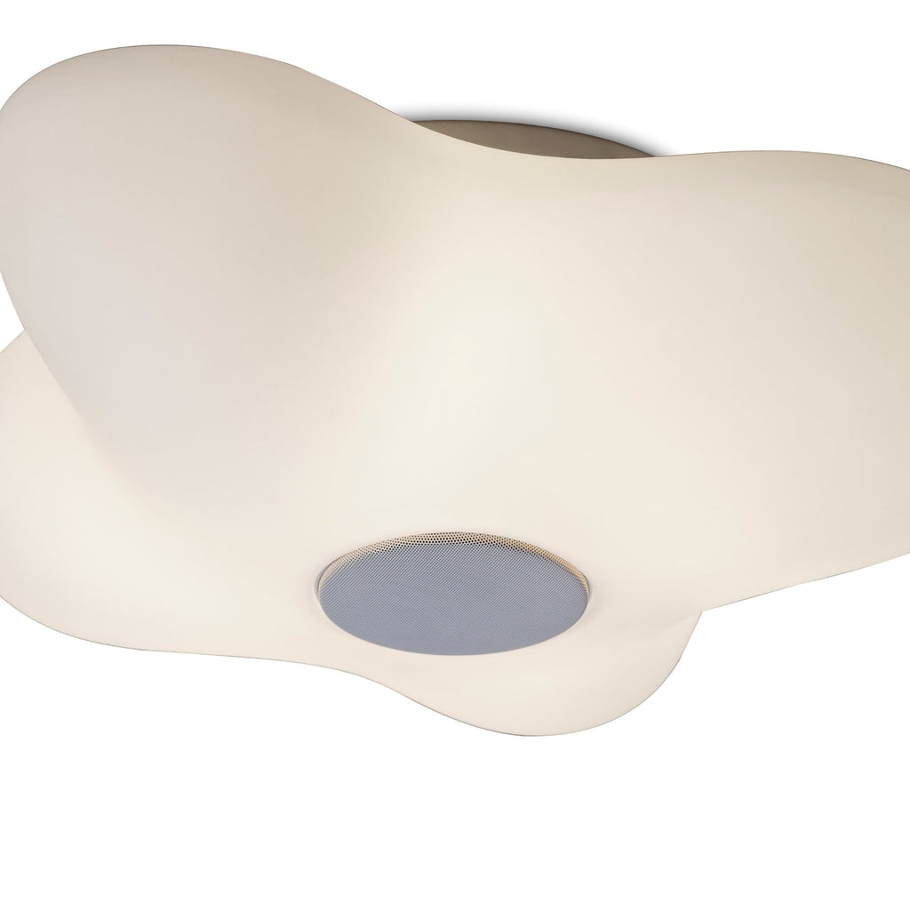 M5874 Eos Music Speaker Flush Ceiling 4 Light E27 Outdoor Opal White