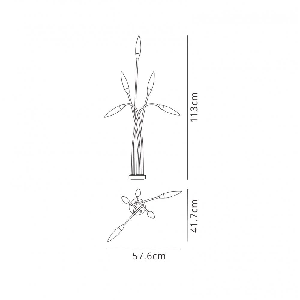 M6547 Espiga Outdoor Multi-Head Post Lamp 5 Light Anthracite