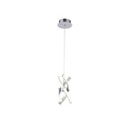 M5081 Espirales Pendant 1 Light 12W LED Silver/Frosted Acrylic/Polished Chrome