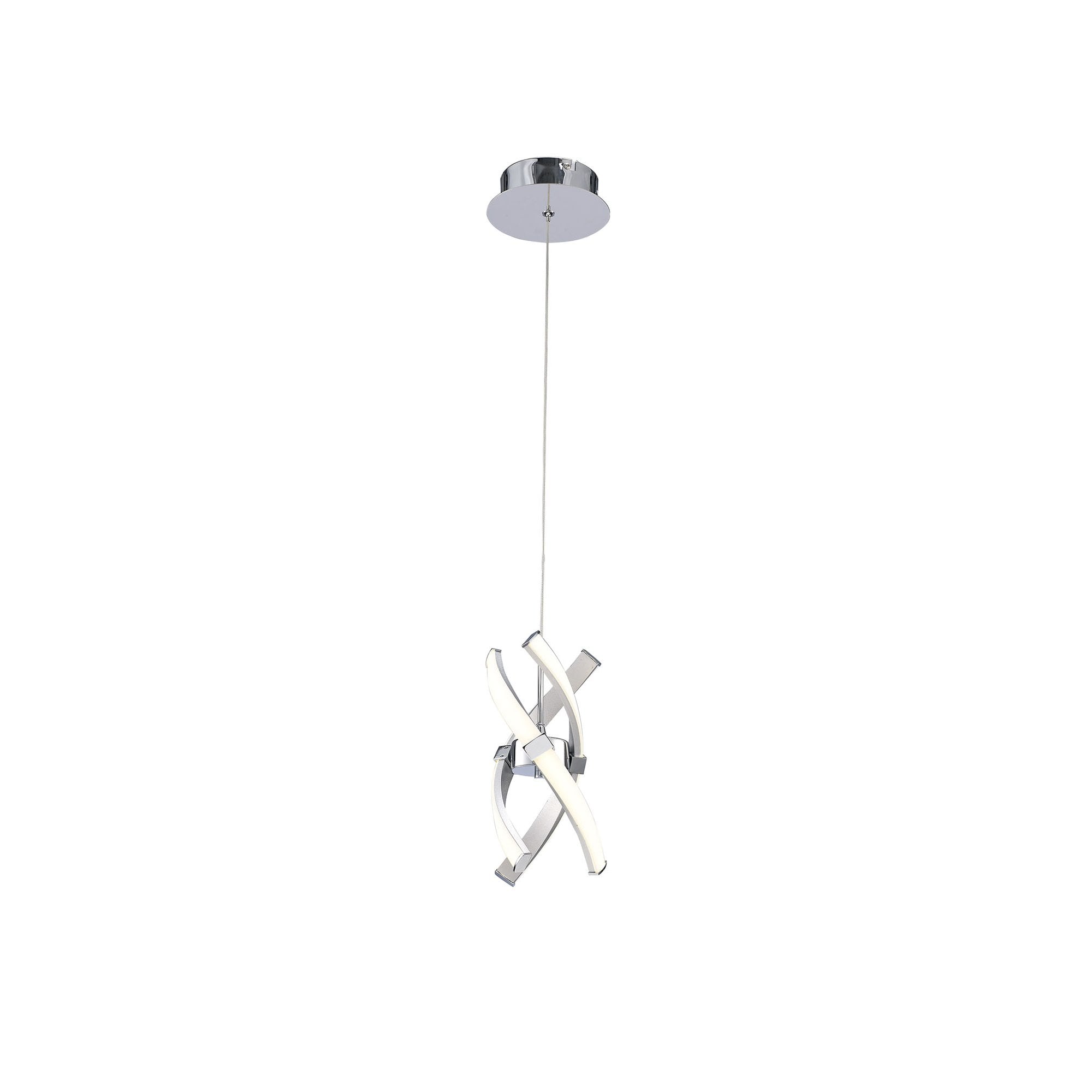 Espirales Pendant 1 Light 12W LED Silver/Frosted Acrylic/Polished Chrome