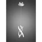 M5081 Espirales Pendant 1 Light 12W LED Silver/Frosted Acrylic/Polished Chrome