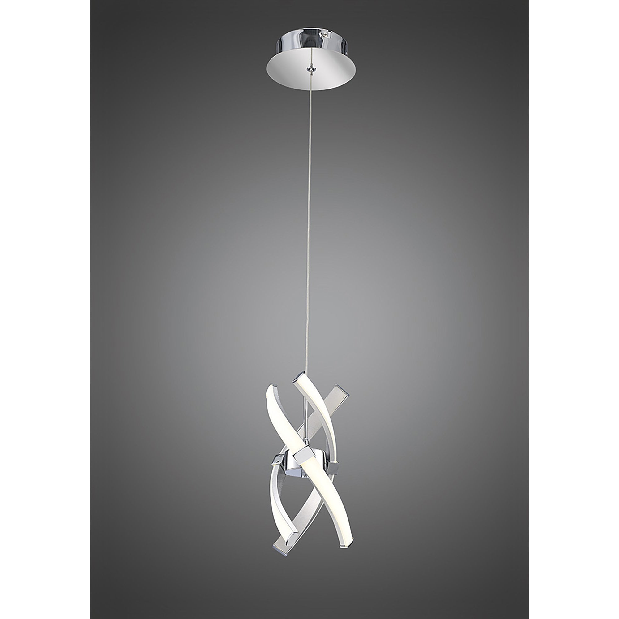 Espirales Pendant 1 Light 12W LED Silver/Frosted Acrylic/Polished Chrome