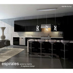 M5081 Espirales Pendant 1 Light 12W LED Silver/Frosted Acrylic/Polished Chrome