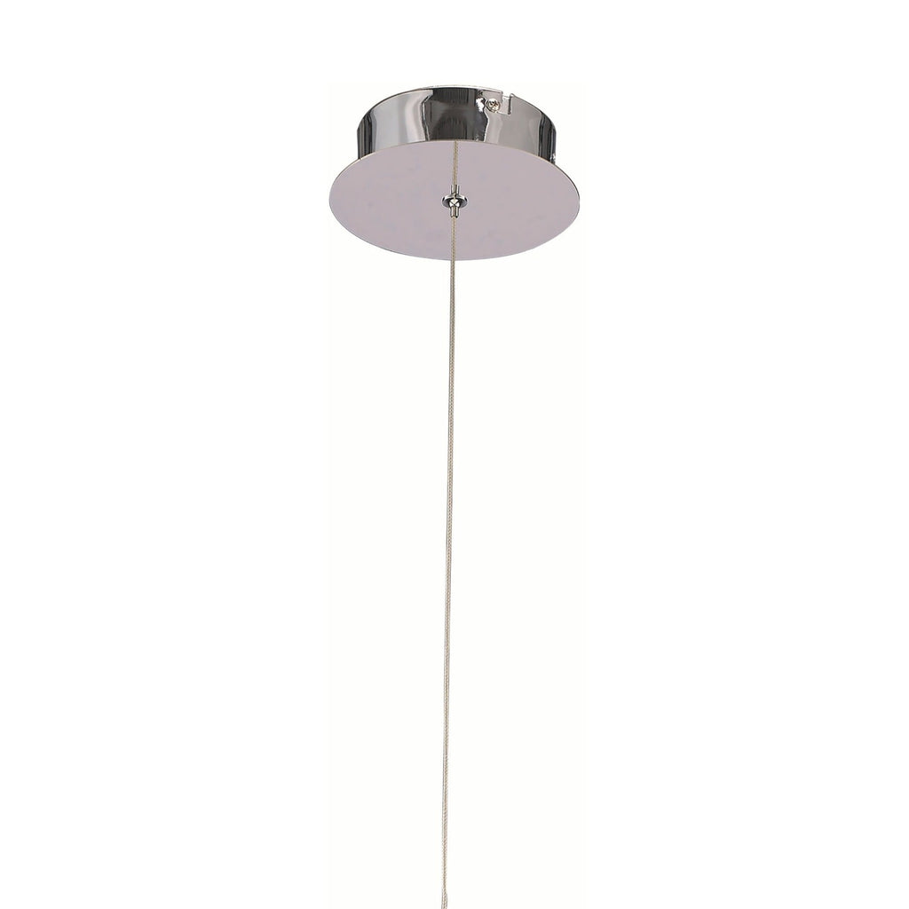 M5081 Espirales Pendant 1 Light 12W LED Silver/Frosted Acrylic/Polished Chrome