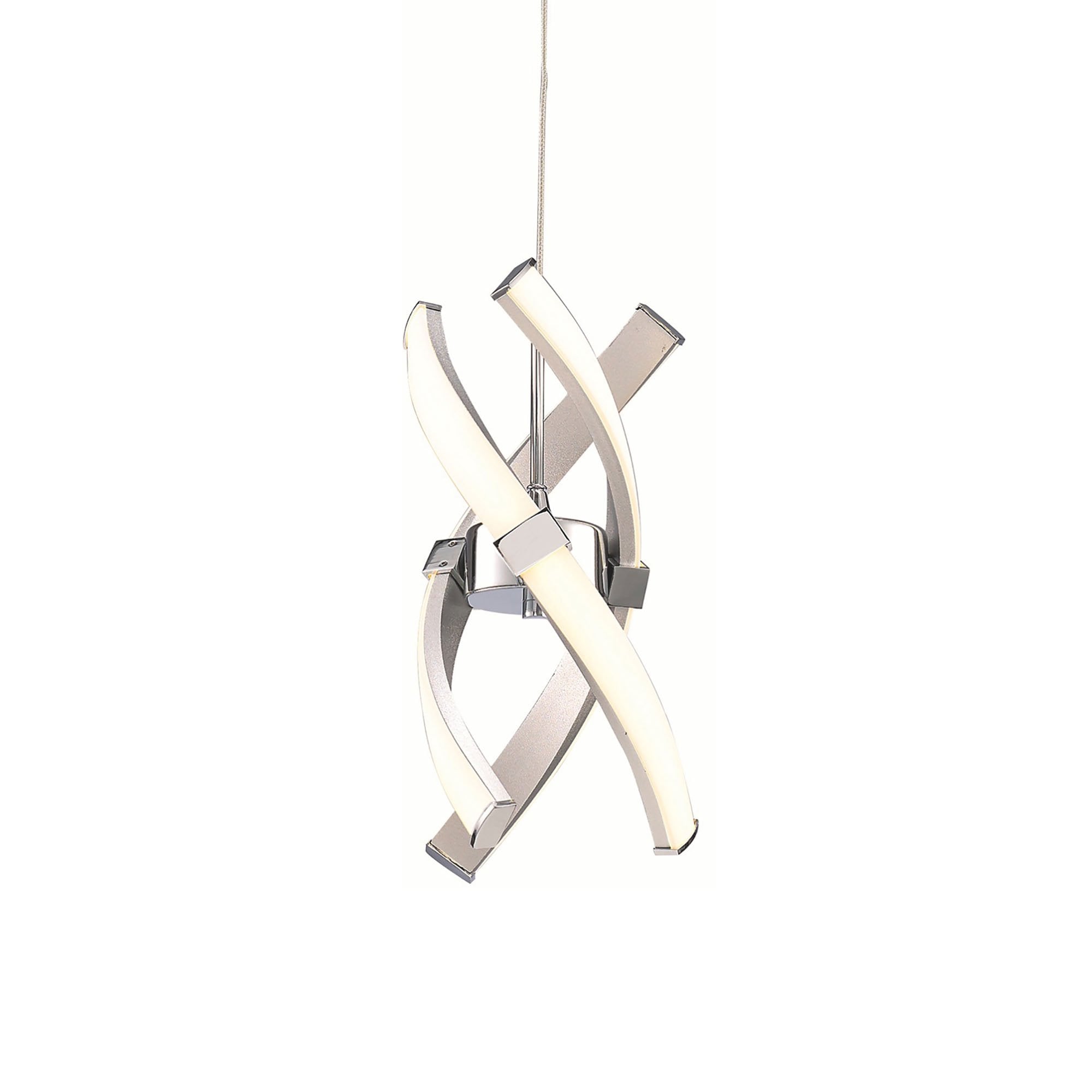 Espirales Pendant 1 Light 12W LED Silver/Frosted Acrylic/Polished Chrome